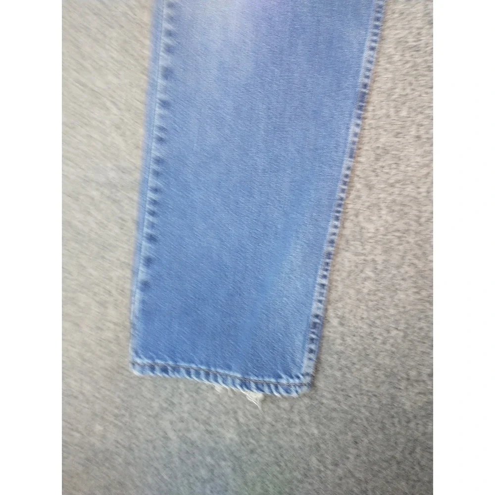 Levis 505 Regular Fit Straight Leg Jeans Mens 36x29 Medium Wash Denim Distressed